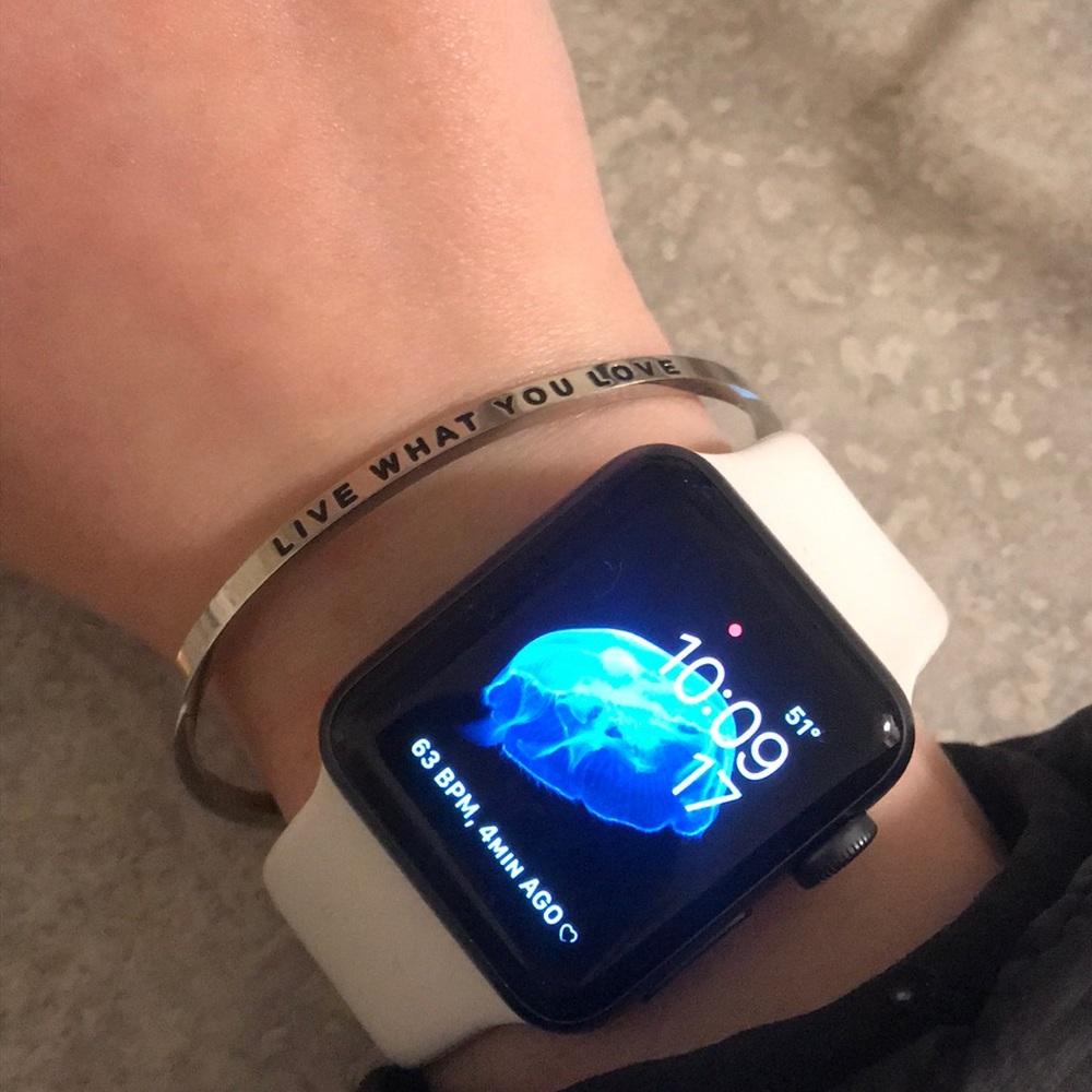 Live What You Love sterling silver bracelet